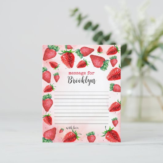 Aardbei Verjaardag Tijd Capsule Note (Staand voorkant)