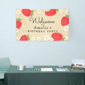 Aardbei Verjaardag Uitnodiging Banner (Beurs)