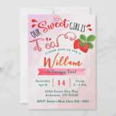 Aardbei verjaardag uitnodiging | Lief meisje (Voorkant)