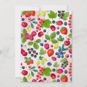 Aardbei verjaardag uitnodiging | Lief meisje (Achterkant)