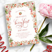 Aardbei verjaardag uitnodigingen