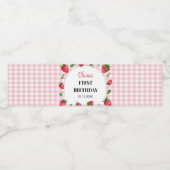 Aardbei Verjaardag Waterfles Label Berry Zoet Etiket (Enkel label)