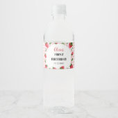 Aardbei Verjaardag Waterfles Label Berry Zoet Waterfles Etiket (Voorkant)