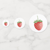 Aardbei Verjaardag Wit Confetti (Voorkanten)