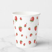Aardbei Verjaardag Wit Papieren Bekers (Rechts)
