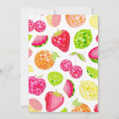 Aardbei verjaardagsfeestje Berry eerste uitnodigin Kaart (Achterkant)