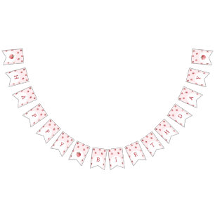 Aardbei verjaardagsfeestje vlaggetjes