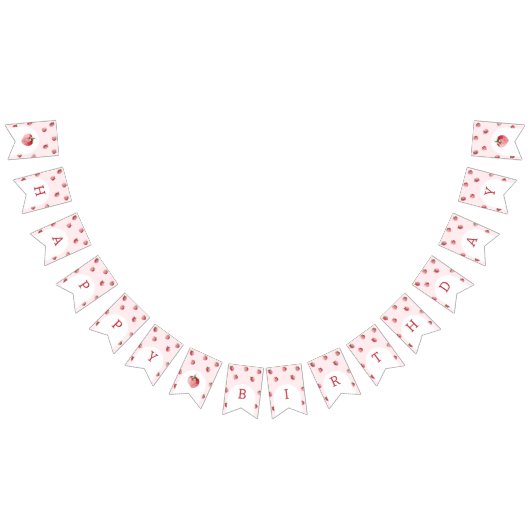 Aardbei verjaardagsfeestje vlaggetjes (Alle)