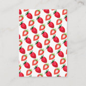 Aardbei Verjaardagsfeesttijd Capsule Advieskaart (Achterkant)