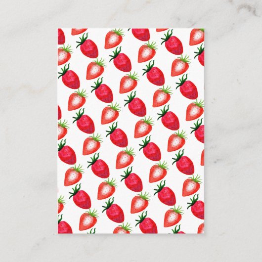 Aardbei Verjaardagsfeesttijd Capsule Advieskaart (Achterkant)
