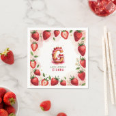 Aardbei Verjaardagspapier Servet Letter G Cake (Insitu)