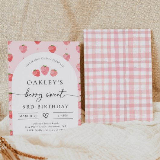 Aardbei verjaardagsuitnodiging | Bes Verjaardag Kaart