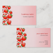 Aardbei, vers roze visitekaartje (Voorkant / Achterkant)