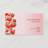Aardbei, vers roze visitekaartje (Achterkant)