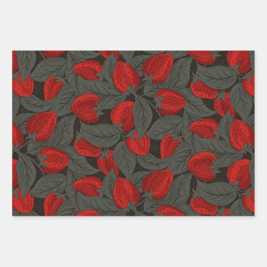 Aardbei verschillende schalen inpakpapier vel (Voorkant 3)