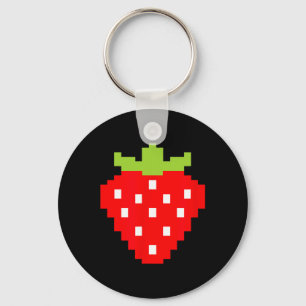 Aardbei Videogame Speler 1 Sleutelhanger