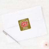 aardbei vierkante sticker (Envelop)