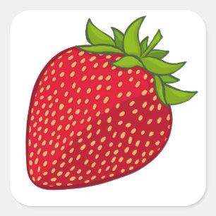 Aardbei Vierkante Sticker