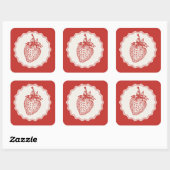 Aardbei Vierkante Sticker (Vel)