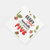 Aardbei vijf verjaardag servet (Hoek)