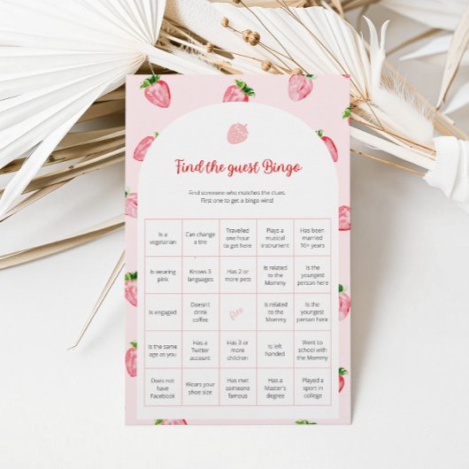 Aardbei Vind het gast Bingo Baby shower spel