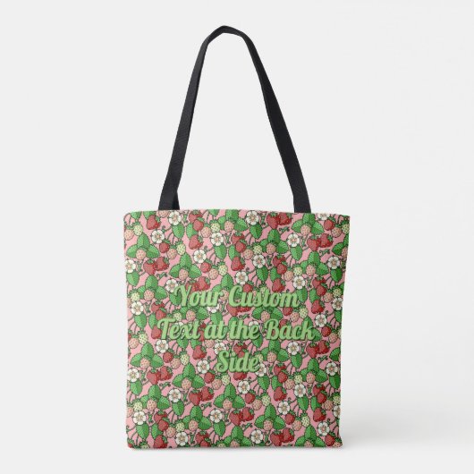 Aardbei Vine Pattern-Canvas tas (Achterkant)