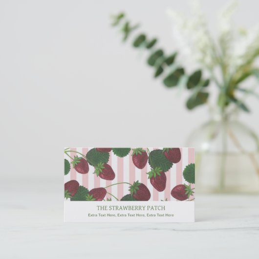 Aardbei Visitekaartje (Staand voorkant)