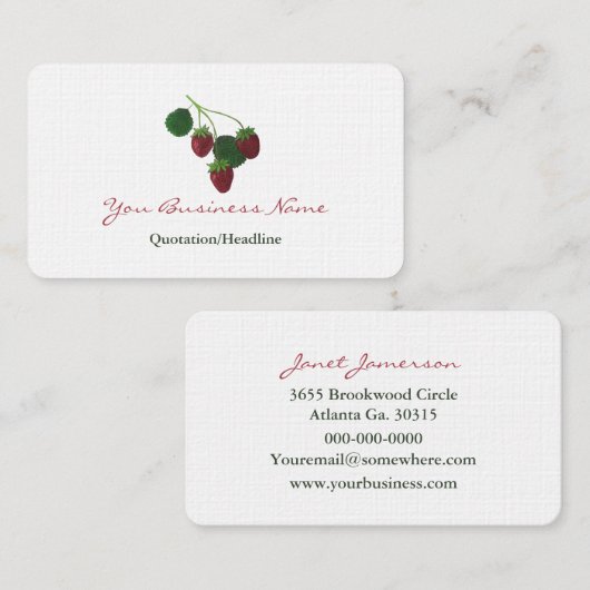 Aardbei Visitekaartje (Voorkant / Achterkant)