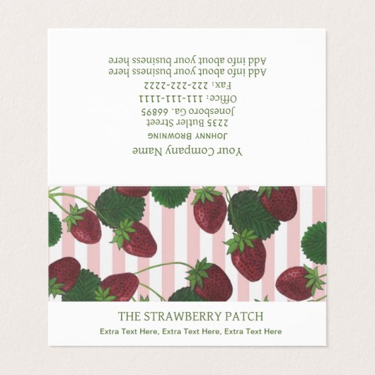 Aardbei Visitekaartje (Buitenkant ongevouwen)