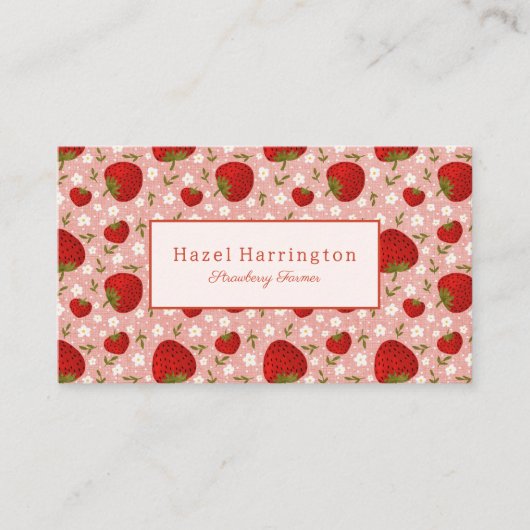 Aardbei Visitekaartje  Schattige (Voorkant)