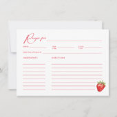 Aardbei Vrijgezellenfeest Recept Kaart (Voorkant)