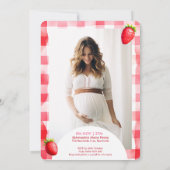 Aardbei Vrijgezellenfeest Roze Rood Gingham Sweet Kaart (Achterkant)