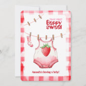 Aardbei Vrijgezellenfeest Roze Rood Gingham Sweet Kaart (Voorkant)