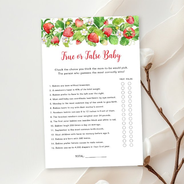 Aardbei Waar of Niet Baby Shower Spel (Creator heeft geüpload)