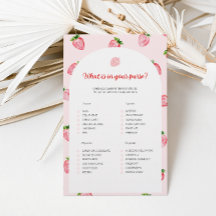 Aardbei Wat zit er in je tas Baby shower spel