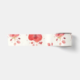 Aardbei Watercolor Patroon Rode Fruit Kunst Satijnen Lint