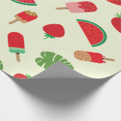 Aardbei ,Watermeloen en Rode Popsicles Cadeaupapier (Hoek)