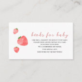 Aardbei Waterverf baby shower boeken voor baby Informatiekaartje (Voorkant)