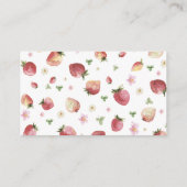 Aardbei Waterverf baby shower luier loterij Informatiekaartje (Achterkant)