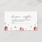 Aardbei Waterverf baby shower luier loterij Informatiekaartje (Voorkant)