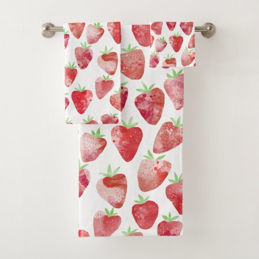 Aardbei-Waterverf Bad Handdoek (Insitu)