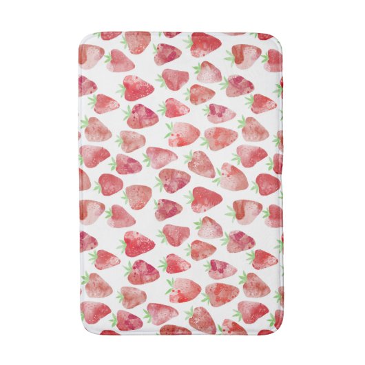 Aardbei-Waterverf Badmat (Voorkant Verticaal)