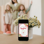 Aardbei Waterverf Berry Eerste Verjaardag Kaart