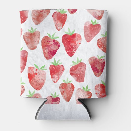Aardbei-Waterverf Blikjeskoeler (Voorkant)