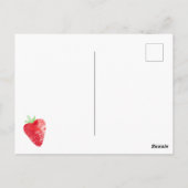 Aardbei-Waterverf Briefkaart (Achterkant)