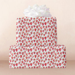 Aardbei-Waterverf Cadeaupapier