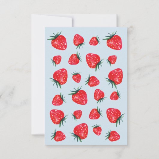 Aardbei-Waterverf Dank u wel notities (Achterkant)