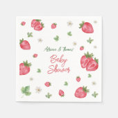 Aardbei Waterverf Floral Baby shower Servet (Voorkant)