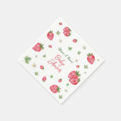 Aardbei Waterverf Floral Baby shower Servet (Hoek)