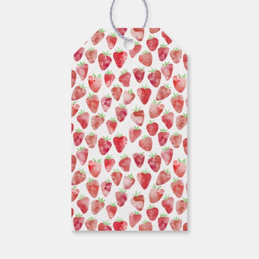 Aardbei Waterverf gepersonaliseerd dank u Cadeaulabel (Achterkant)